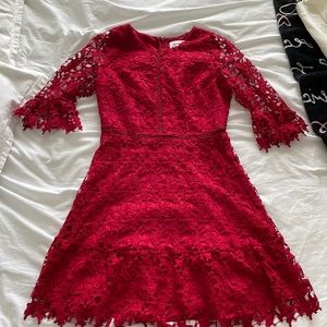 Red lace dress